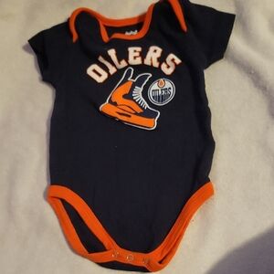 NHL Oilers Infant Bodysuit - Dark Blue and Orange